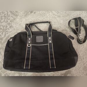 COACH Heritage Web Canvas Black 20” Carry On Weekender Duffle Bag F70582